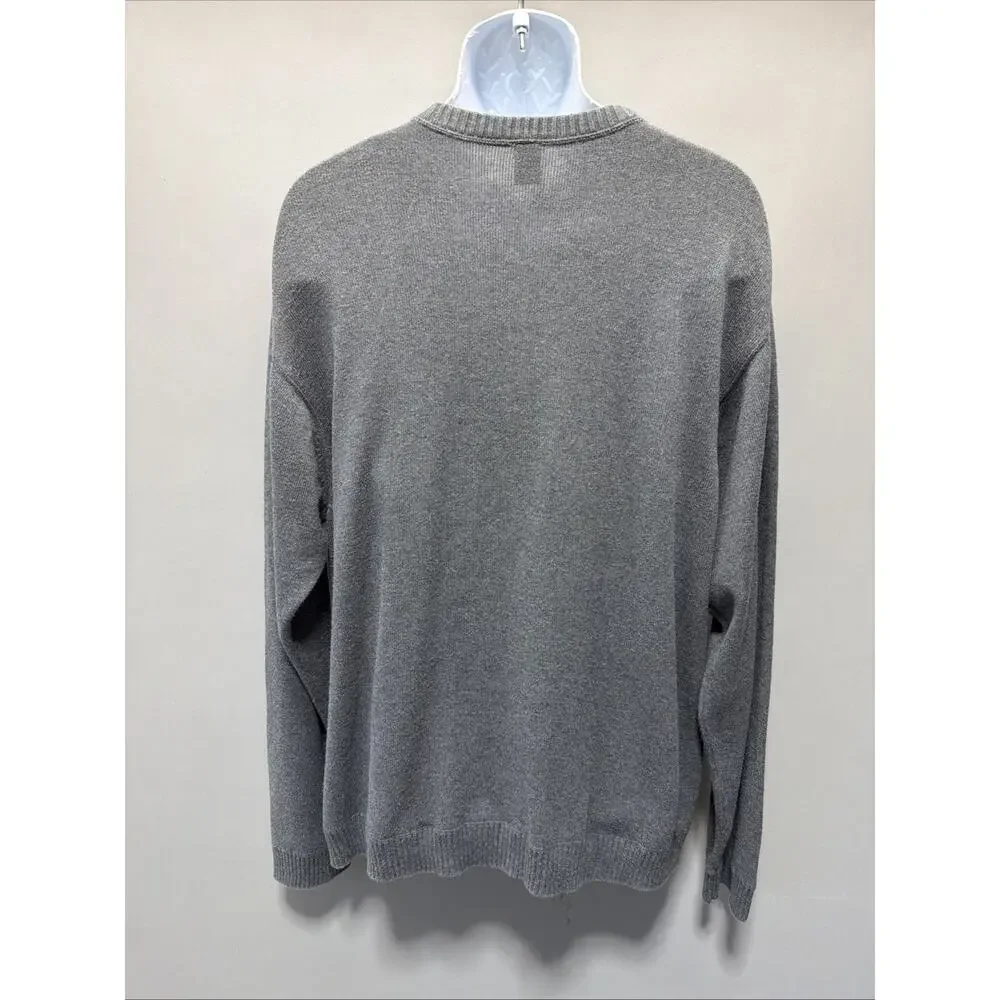 Vintage Y2K GAP Pullover 100% Cotton Sweater XL Gray neck Preppy Minimalist 2003